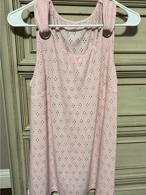 Women’s Pink Eyelet Tank with Ring-Detail Straps